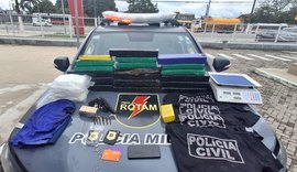 Polícia Militar apreende mais de 26 kg de drogas e fardamentos falsos durante operação da Rotam em Satuba
