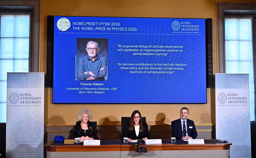 Nobel de Física 2026 vai para Francis Halzen por detectar neutrinos a partir da Antártida