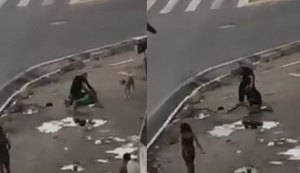 Briga entre homens em situação de rua é registrada em vídeo no Centro de Maceió
