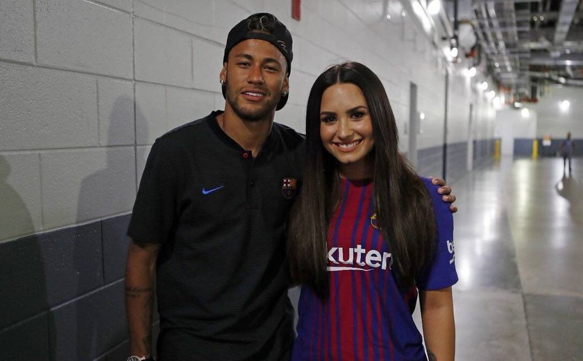 Após troca de likes, Demi Lovato e Neymar se encontram nos EUA