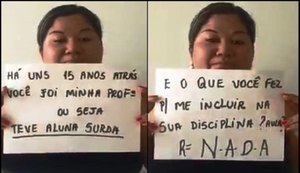 Mulher surda faz vídeo em resposta à professora que criticou tema da redação