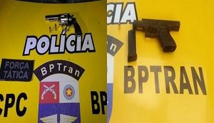 Militares do BPTran apreendem duas armas de fogo em bairros de Maceió