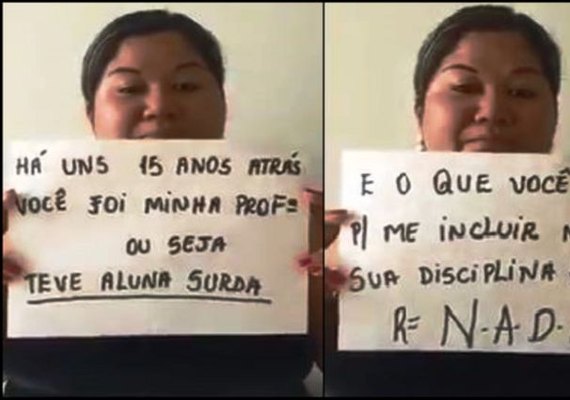 Mulher surda faz vídeo em resposta à professora que criticou tema da redação