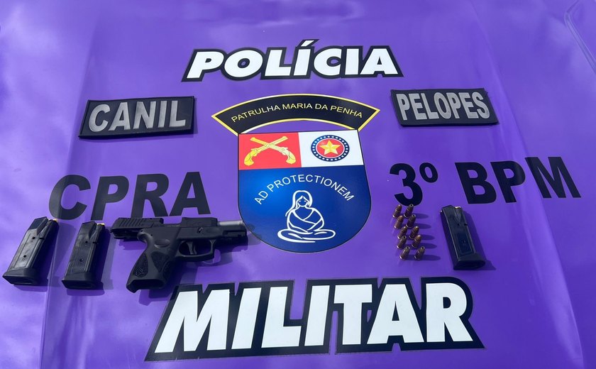 Ações da Polícia Militar resultam em três prisões e na apreensão de arma e drogas em Arapiraca