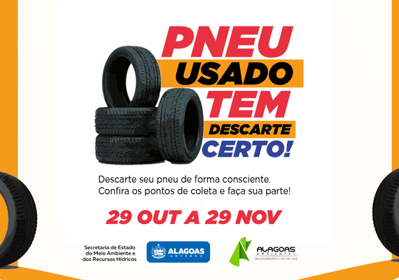 Campanha 'Pneu usado tem descarte certo' tem início nesta terça-feira (29)