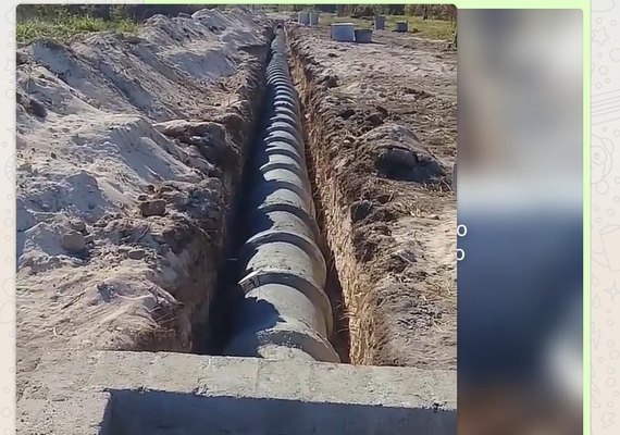 'Tubulação em praia de Milagres é obra de drenagem'