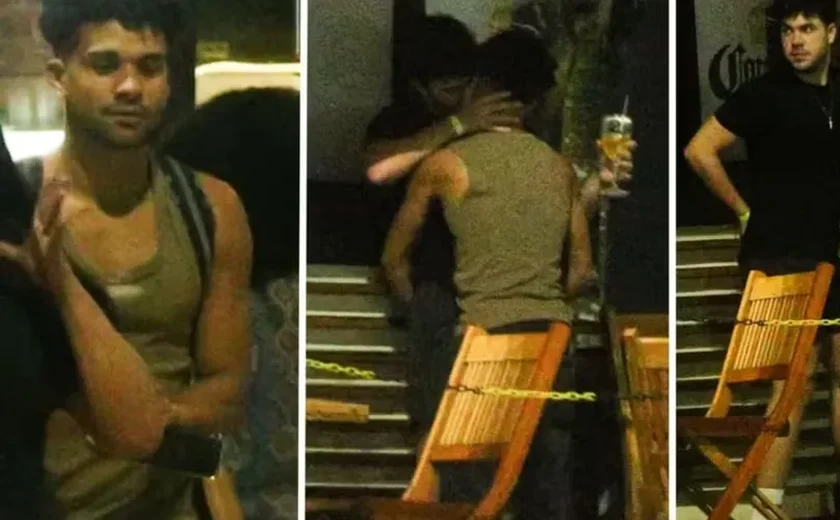 Influenciador alagoano e ator Lucas Leto são flagrados aos beijos em quiosque na Barra da Tijuca