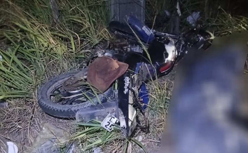 Motociclista morre após bater em poste na AL-115