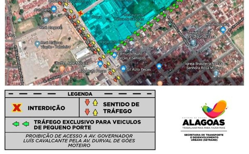 Trânsito sofre mudanças na região do Polo Multisetorial, no Tabuleiro, neste sábado (1)