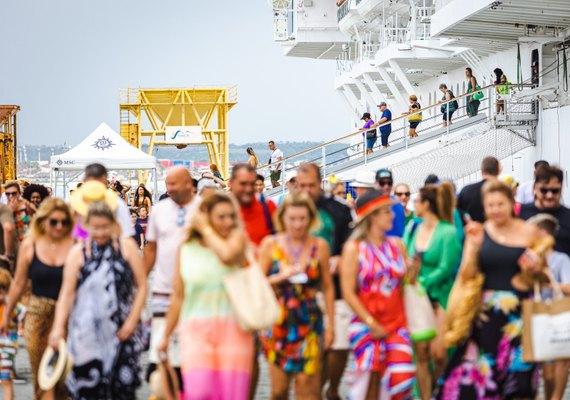 Navio MSC Seashore traz mais de 71 mil turistas a Maceió