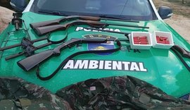 Em operação ambiental, PM/AL apreende armas e resgata animais no Litoral Norte
