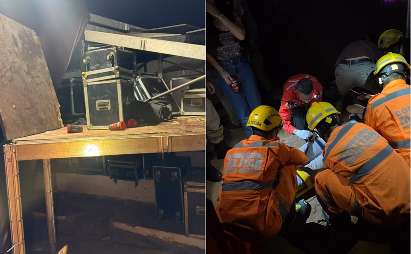 Estrutura desaba durante Exposete e deixa 12 pessoas feridas