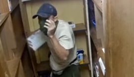 Polícia divulga imagens de suspeito de furto em supermercado de Cruz das Almas