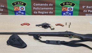 PM prende homem que ameaçou crianças com arma de fogo por causa de barulho em Delmiro Gouveia