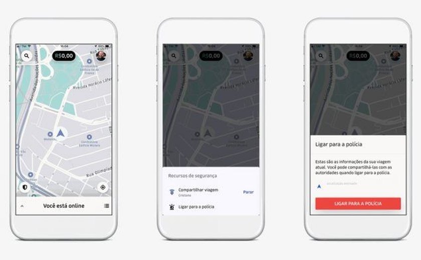 Uber libera botão para acionar a polícia em seu aplicativo de motoristas