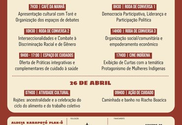 Fortalecimento do protagonismo e liderança de mulheres indígenas tem programação em São Sebastião