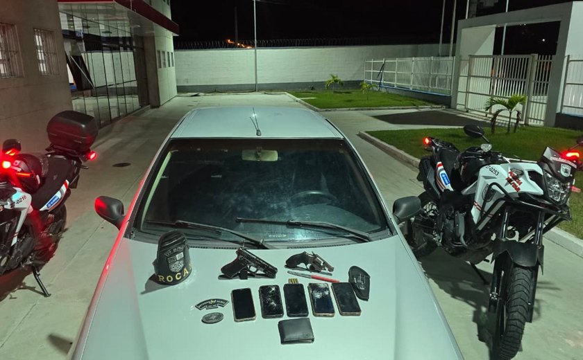 PM apreende arma de fogo em Santana do Ipanema e cumpre mandado de prisão em Penedo