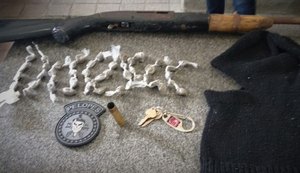 PM apreende menor de 14 anos com arma de fogo e drogas em União dos Palmares