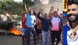 Fãs de Gusttavo Lima fecham rodovia e protestam após Justiça cancelar show do sertanejo