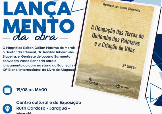 Genisete Sarmento lança segunda edição de 'Ocupação das Terras do Quilombo', na Bienal do Livro