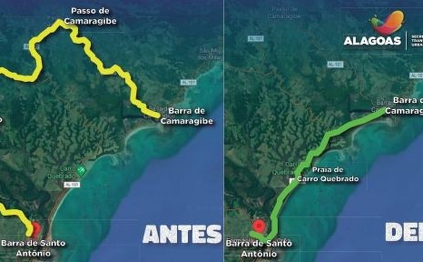 Nova rodovia em rota turística do Litoral Norte de Alagoas será entregue no próximo verão