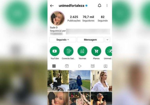 Perfil da Unimed Fortaleza no Instagram sofre ataque hacker