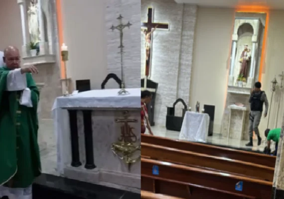 Suspeito que tentou matar ex-cunhado que invadiu igreja pedindo socorro é preso