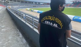 Fiscalização do Crea/AL visita Estádio Rei Pelé e cobra informações sobre responsáveis técnicos