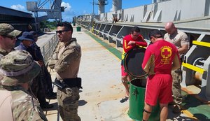 PF aciona Corpo de Bombeiros para vistoria em navio atracado no Porto de Maceió