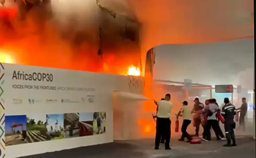 Incêndio atinge parte do pavilhão da COP30, em Belém