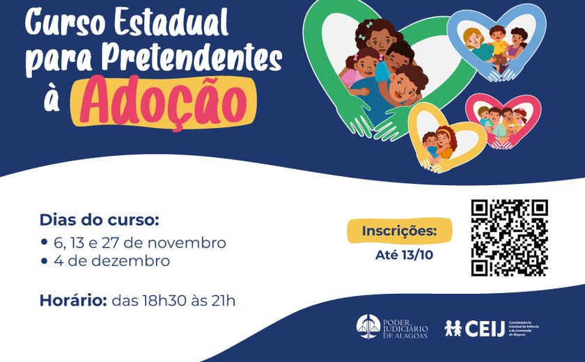 Abertas inscrições de curso virtual para pretendentes à adoção