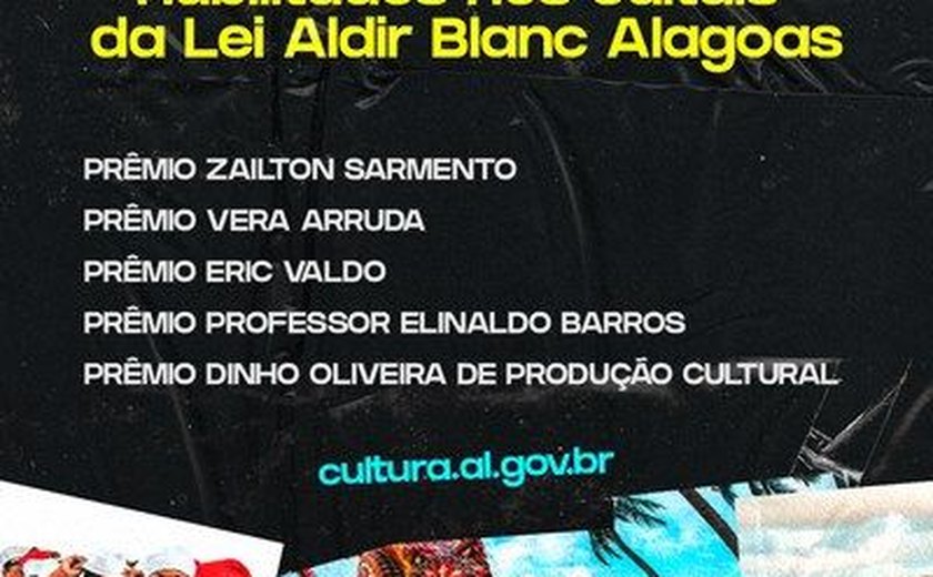 Secult divulga resultado preliminar dos últimos editais da Lei Aldir Blanc Alagoas
