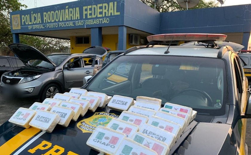 PRF apreende 30 kg de pasta base de cocaína em São Sebastião