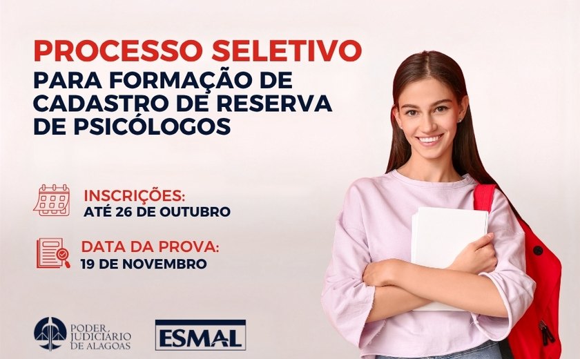 TJ/AL abre seleção para psicólogos