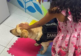 Cão de apoio emocional ajuda crianças vítimas de violência na Justiça alagoana