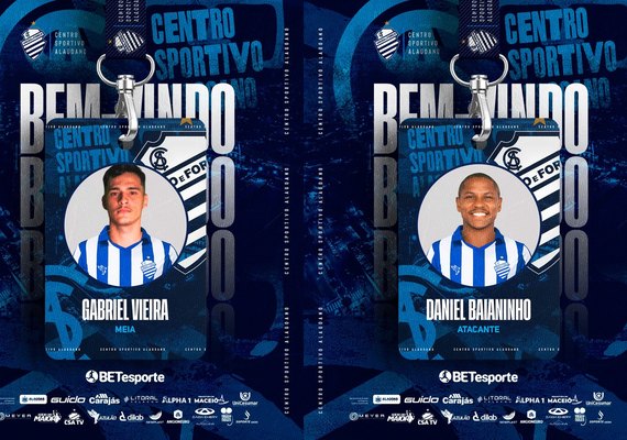 CSA anuncia contratações do meia Gabriel Vieira e do atacante Daniel Baianinho