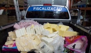 Força-tarefa apreende 1,7 tonelada de queijo clandestino em mercados de Maceió