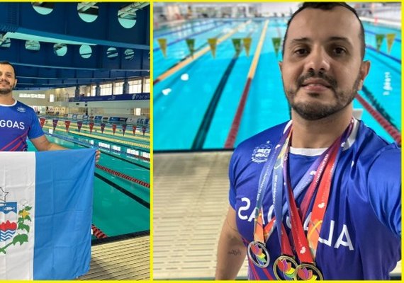 Nadador alagoano Alexandre Júnior conquista três medalhas nas Paralimpíadas Universitárias em São Paulo