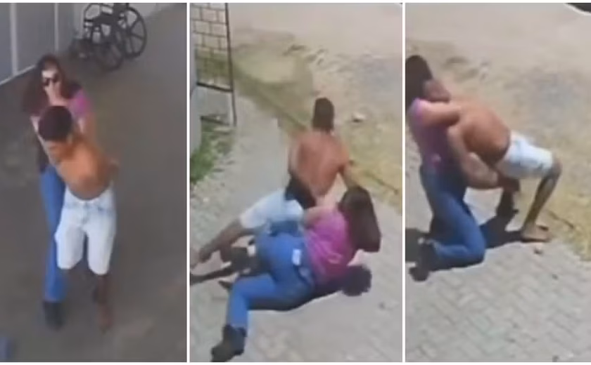 Sozinha, policial civil agarra, derruba e segura preso que tentava fugir de UPA no Ceará