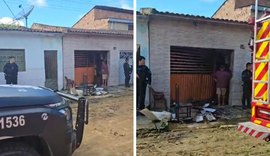 Casa de suspeito de matar sogro e ferir duas mulheres é atingida por incêndio em São Miguel dos Campos