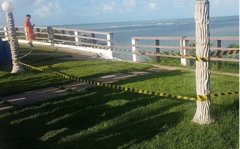 Em risco, mirante é interditado pelo Corpo de Bombeiros em Japaratinga