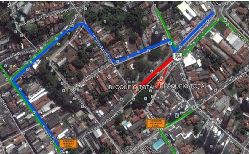 Confira locais de interdição no trânsito de Maceió durante o final de semana