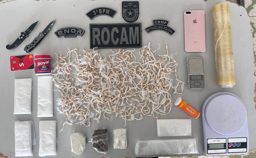 PM apreende quase mil pedras de crack durante ação em Arapiraca