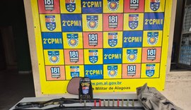 Armas de fogo e munições são apreendidas em acampamento clandestino de caça em Ipioca