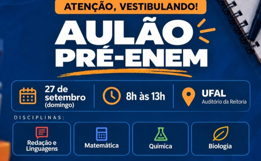 Projeto 'O Mil é Nosso' realiza aulão para o Enem no domingo (27)