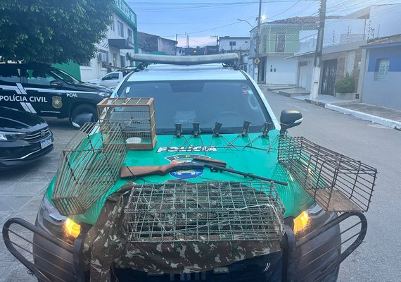 Polícia Militar apreende arma de fogo, animais silvestres e realiza soltura em Alagoas