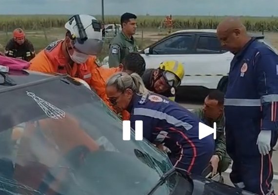 Motorista é resgatado das ferragens após acidente em São Miguel dos Campos