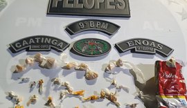 PM conduz três pessoas à delegacia por tráfico de drogas e receptação de veículo roubado no Sertão