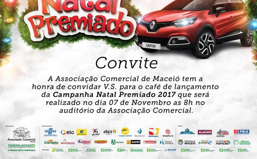 Campanha Natal Premiado será lançada terça-feira na Associação Comercial de Maceió