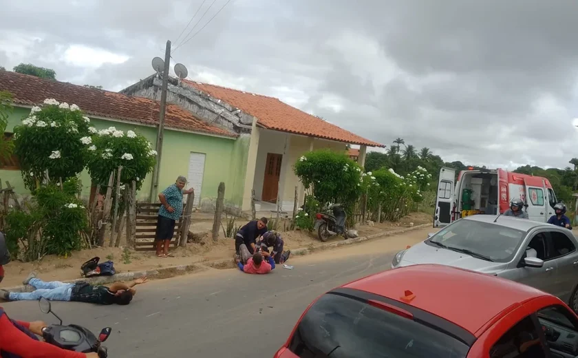 Motociclistas ficam feridos após colisão frontal em Arapiraca